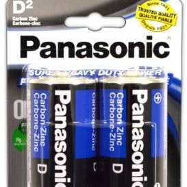 Pilha Panasonic Heavy Duty D, Pack de 2 por atacado de EcoQuality