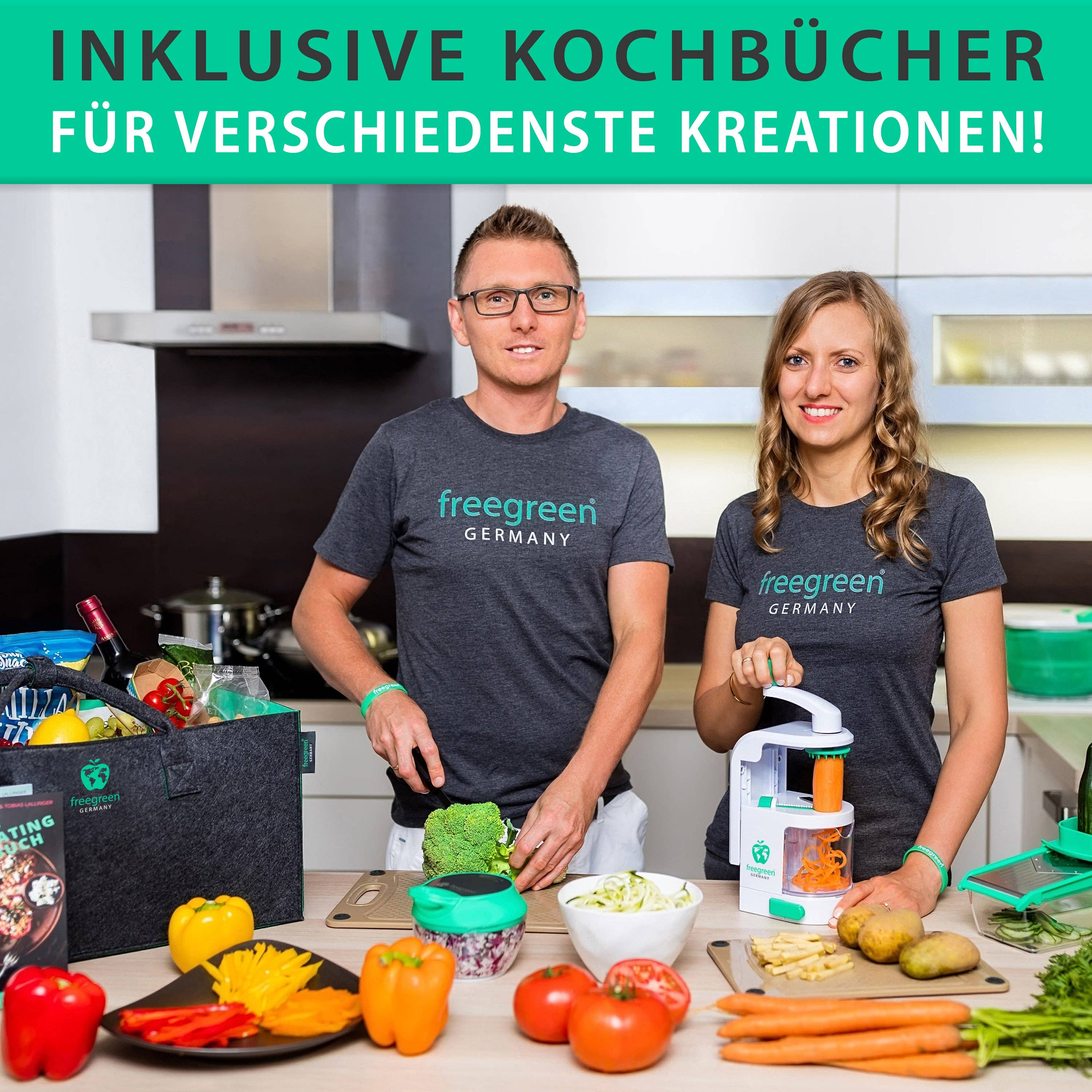 freegreen® - Venta al por mayor Utensilio/dispositivo de cocina - Cortador en espiral freegreen® con libro de recetas incluido6