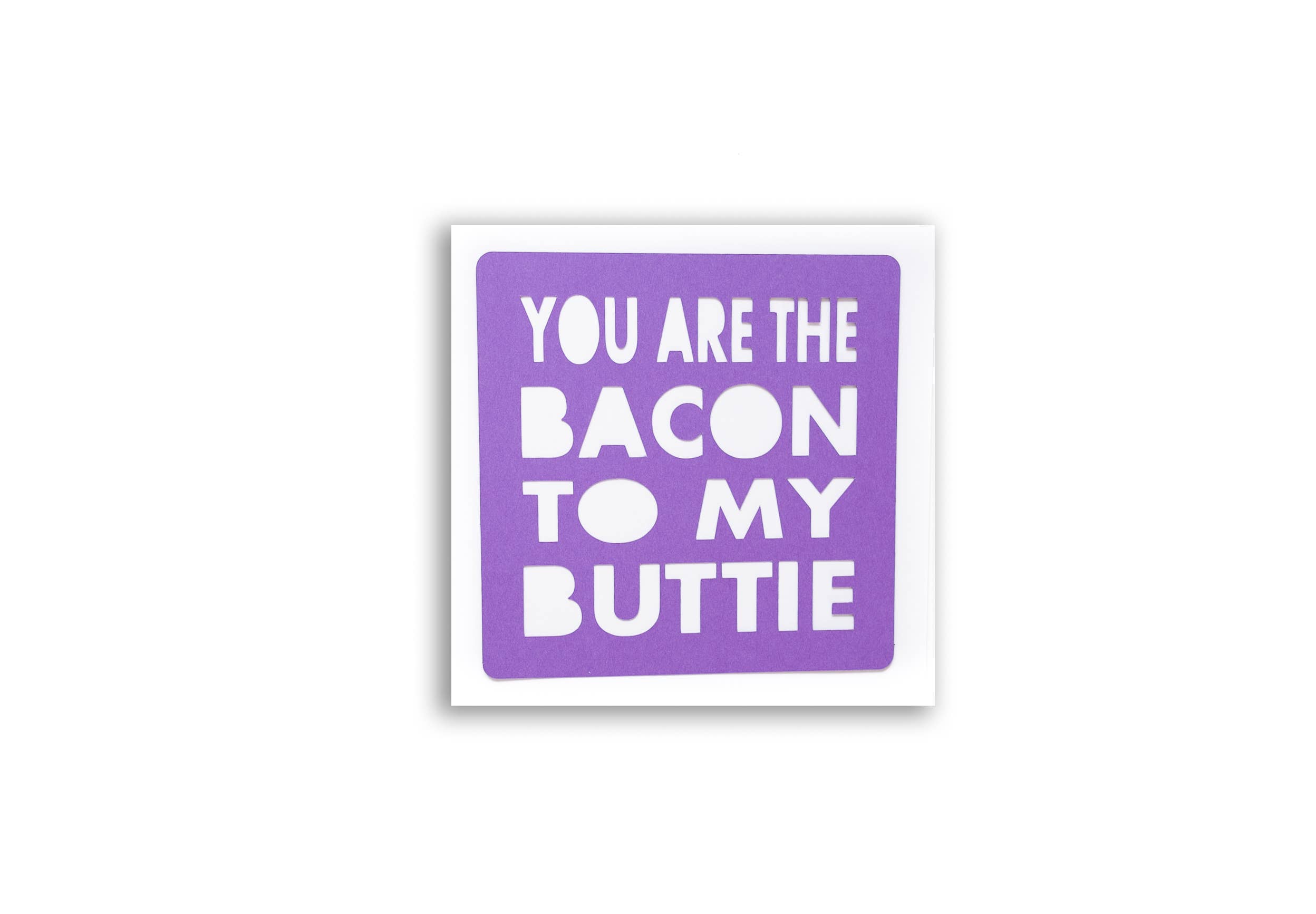 My Little Shop Of Wonder – wholesale Love card – You're the bacon to my buttie card - purple0