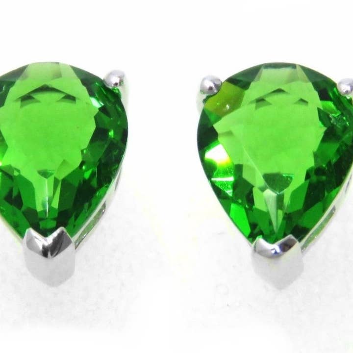 Twan Kee Jewelry - Wholesale Stud/Post Earrings - E60709P Mt St Helens Helenite Pear Shape Stud Earrings1