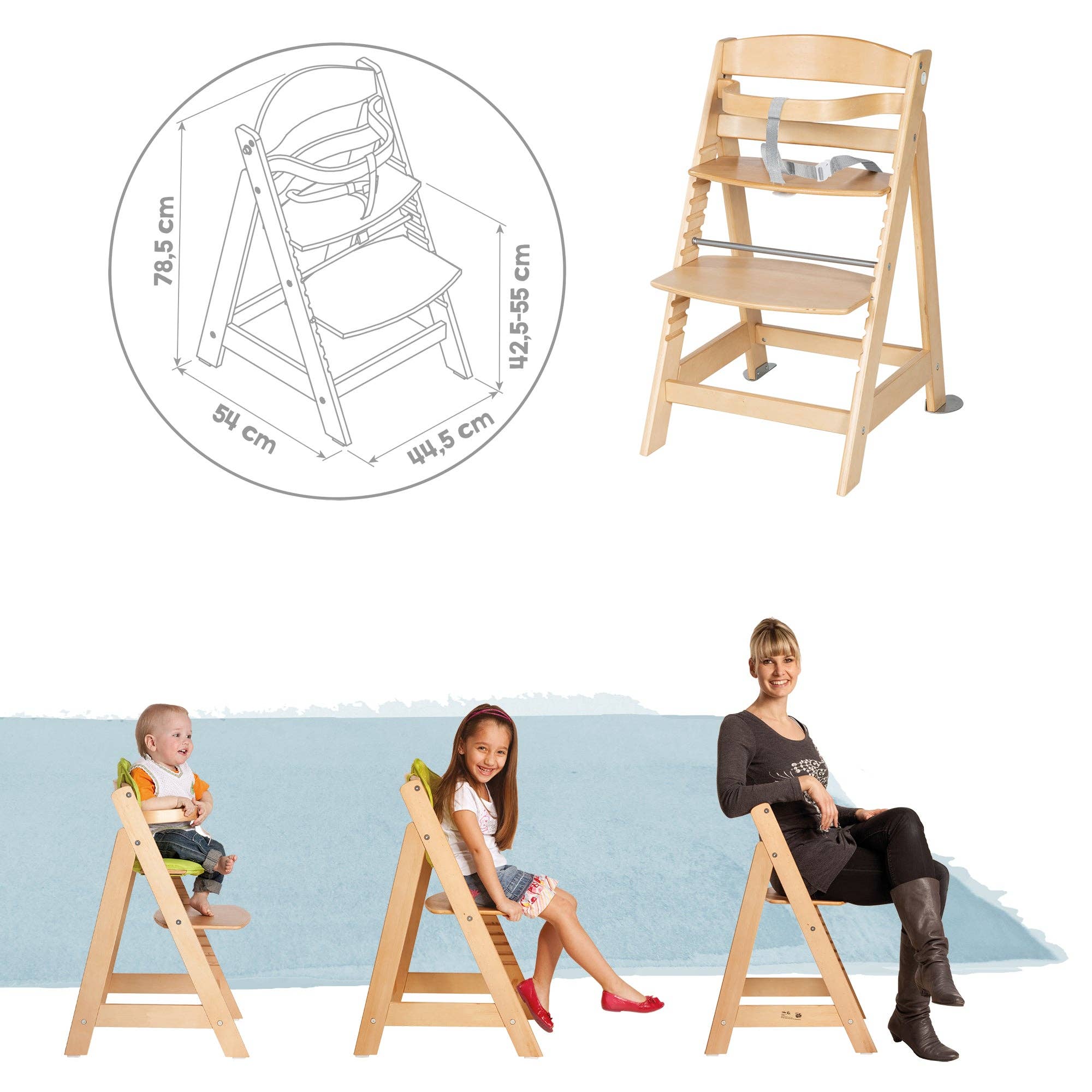 roba kids - Wholesale Highchair - Baby - ROBA 'Born Up' 2-in-1 stair high chair set, natural11