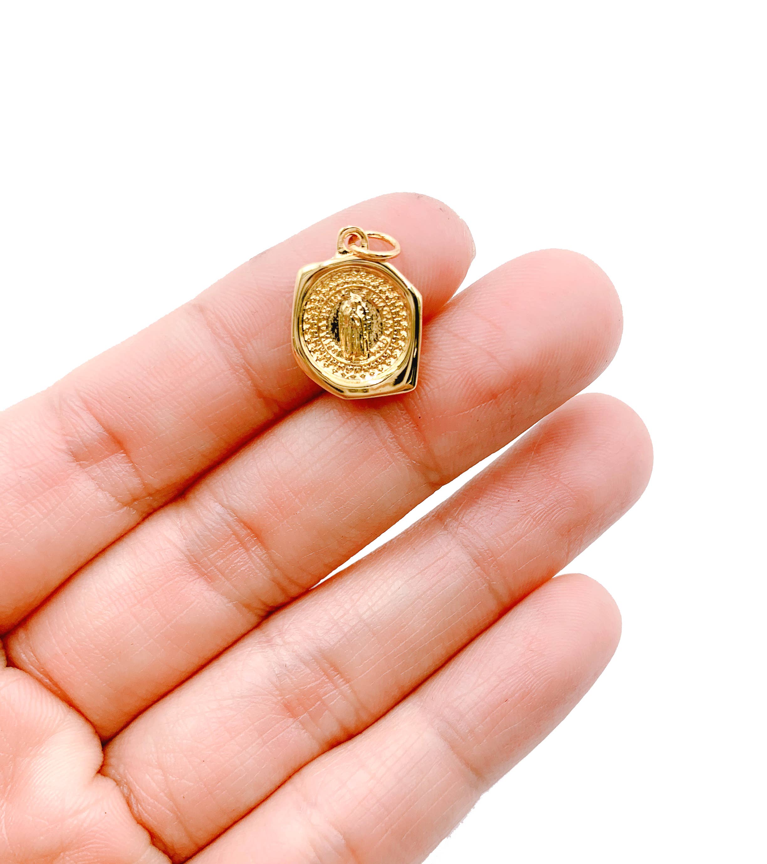 Beads Creation - Wholesale Individual Charm/Pendant - Gold Filled Virgin Mary Charm Pendant, Religious Gift CP10011