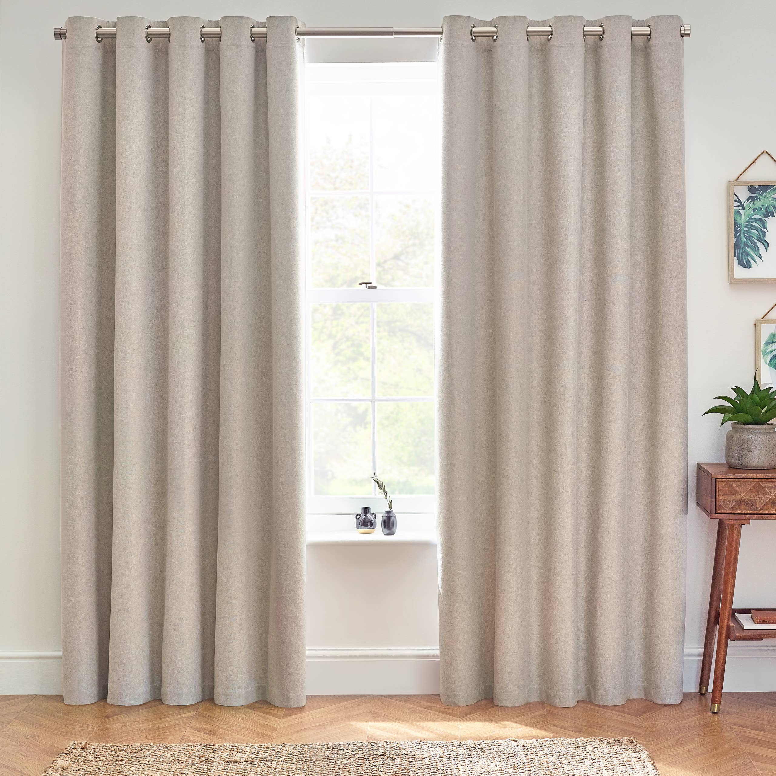 Dawn 100% Blackout Thermal Eyelet Curtains Linen for wholesale on Faire4