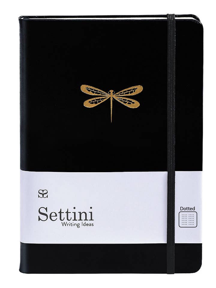 Settini Gebundene Ausgabe mit Punkten, schwarze Libelle für den Großhandel von Settini