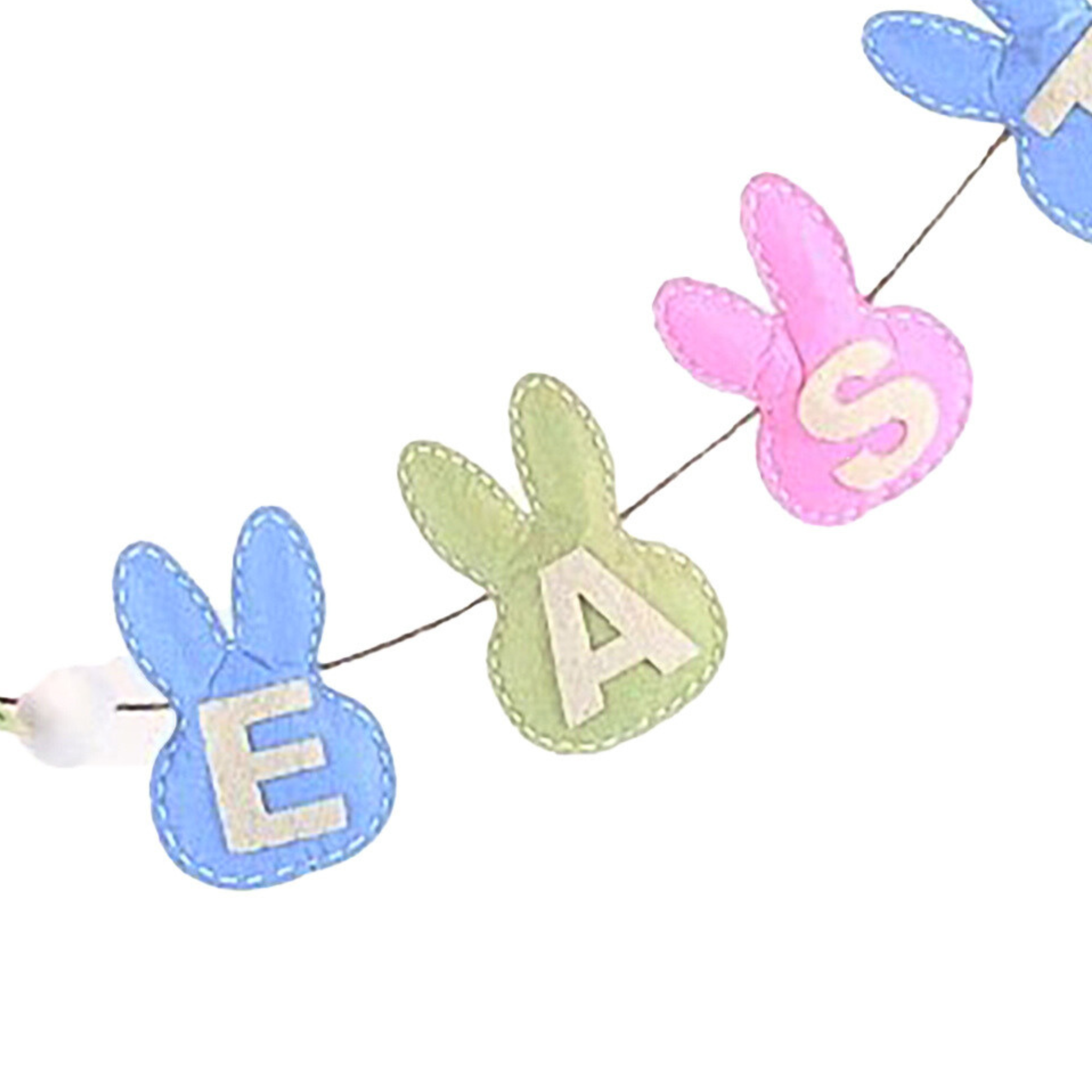 Jacobson - Wholesale Bunting/Garland - 4ft "Happy Easter" Bunny Garland - Stitched Felt Decor1
