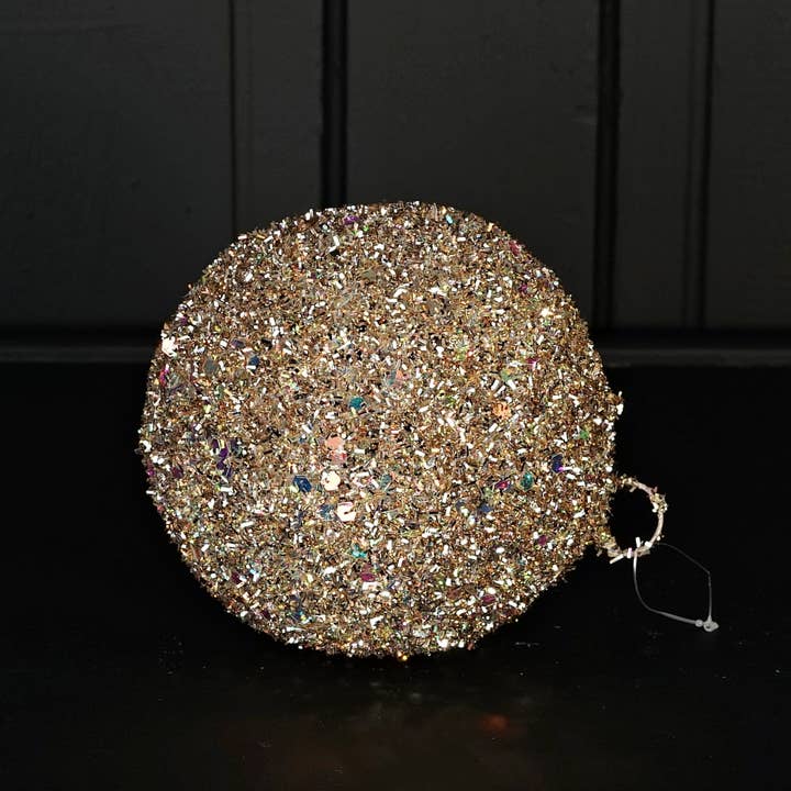 Holiday Depot Inc. - Wholesale Ornament - M32769-6in Glittered Tinsel Ball-CHAM3