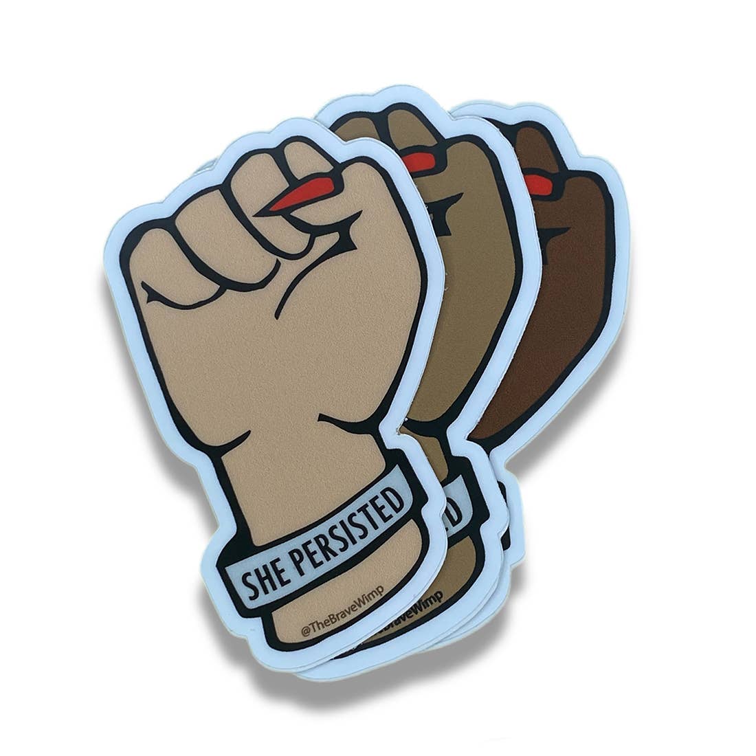 Brave Wimp – wholesale Sticker – She Persisted Feminist Fist Sticker