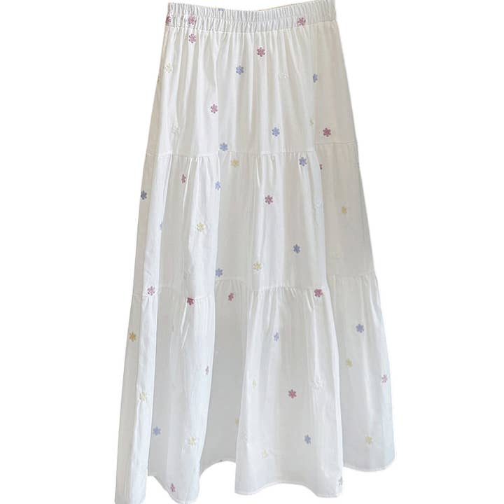Embroidered Flower Skirt in White
for wholesale by Last True Angel