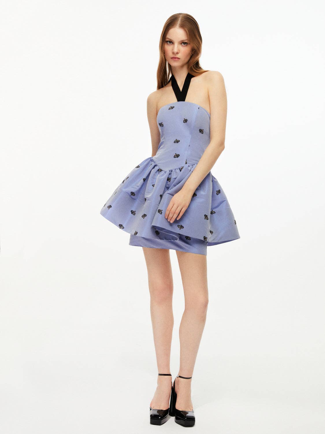 Lilac Embroidered Strapless Mini Dress for wholesale on Faire