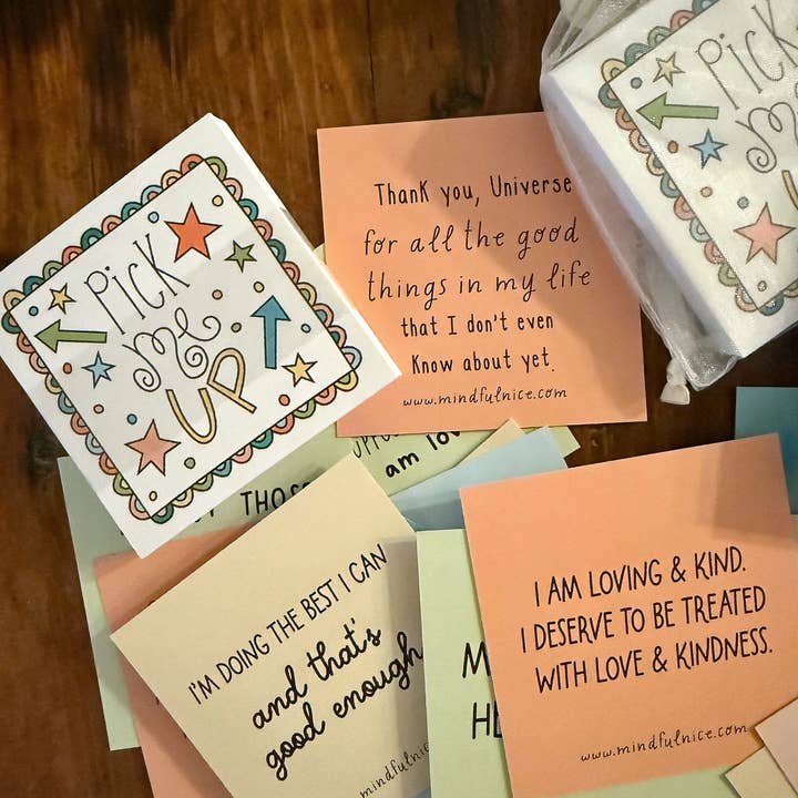 Mindfulnice - Wholesale Meditation Supplies - Pick Me Up Affirmation Cards for Mental Health & Wellness1