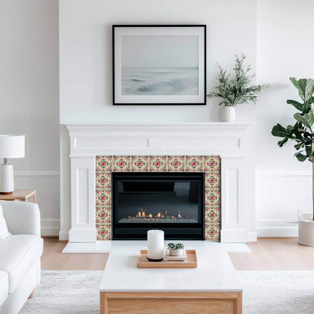 Mi Alma LLC - Wholesale Wall Tile - Floral Vintage Colorful Retro Design Multicolor beautiful backsplash Model - L807