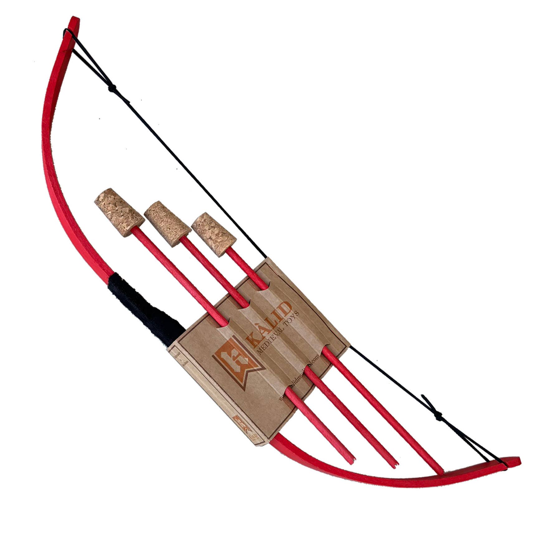 KALID MEDIEVAL – Brinquedo de madeira - Crianças por atacado – Arco Mini Kamelot Flexível com 3 Flechas - ST513F9