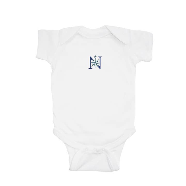 alphabet nautique - N bébé à pression manches courtes pour la vente par Tina Labadini Designs