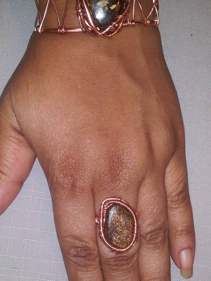 Bronzite rings for wholesale by Twisted Rose Metal