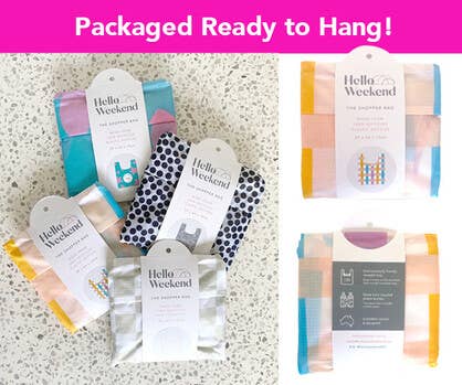 Hello Weekend - Wholesale Grocery/Shopping Bag - Palm Trees, hearts & Shells - Foldable Shopper Bag8