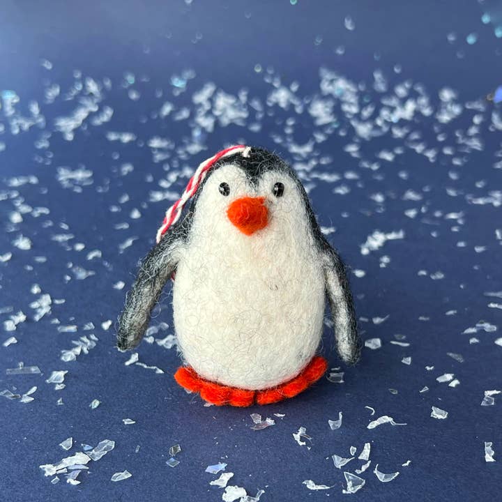 Ornaments 4 Orphans - Wholesale Ornament - Gray Penguin Tufted Wool Christmas Ornament3