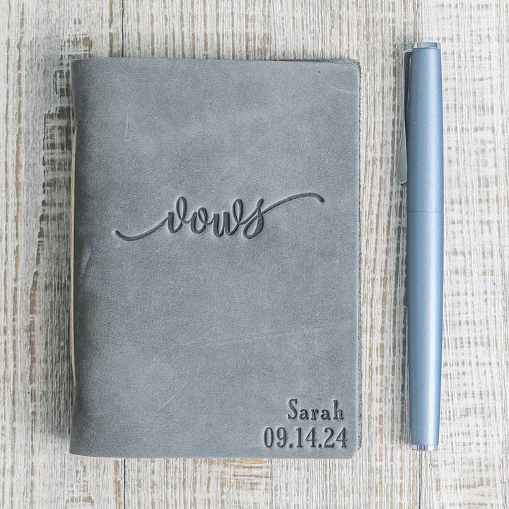 Personalized Leather Vow Book - Vows (Cursive) and other Purchase Wholesale vow. Free Returns & Net 60 Terms on Faire trending on Faire.