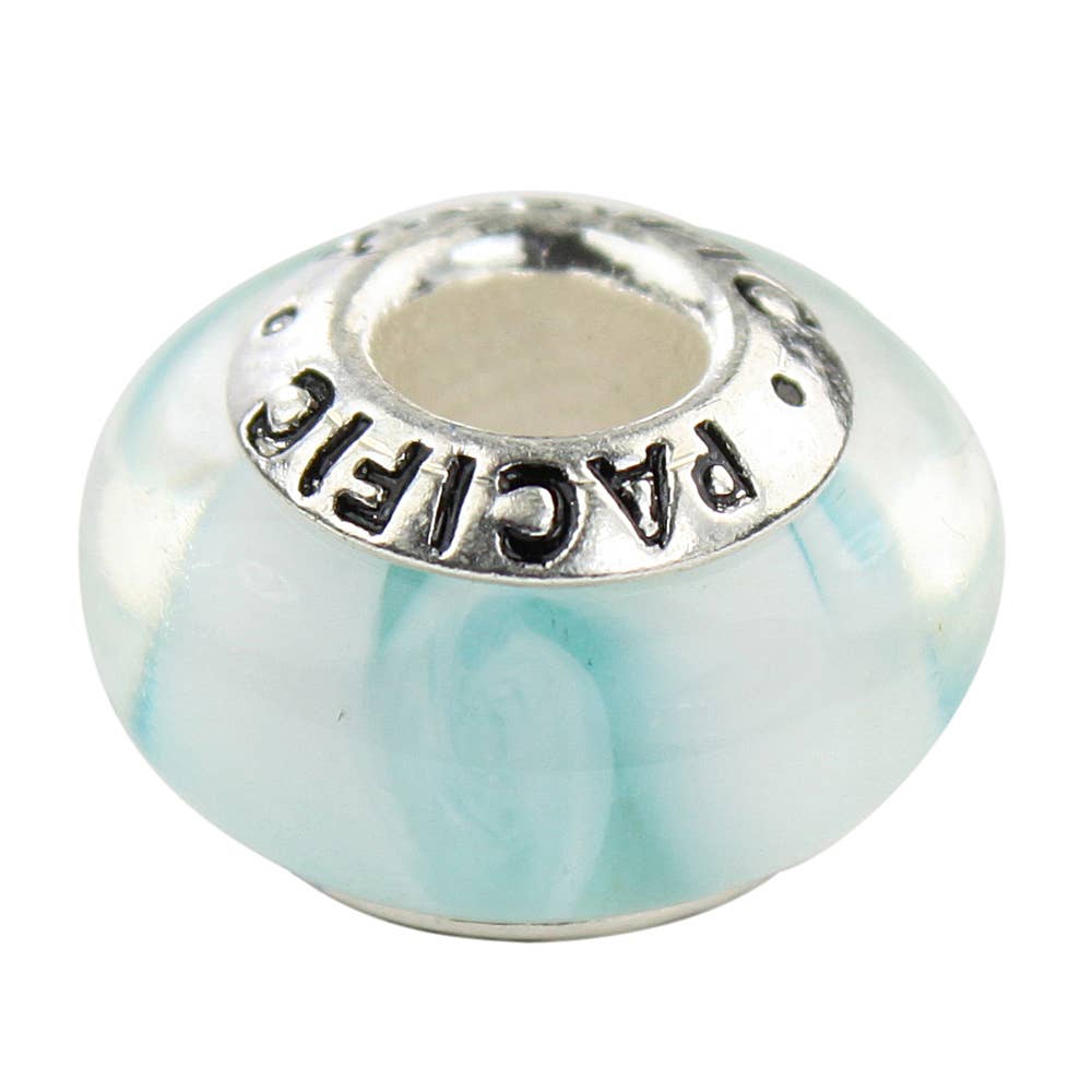 West Coast Jewelry - Wholesale Beads - Silver Murano Glass Bead - Cabana in the Sun2