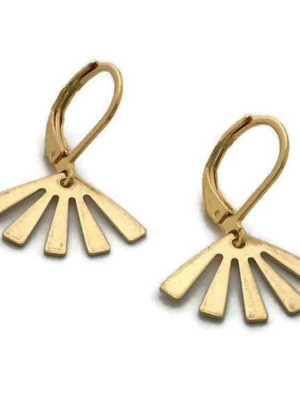 Brass Small Sun Earrings for wholesale by Dreamspirit