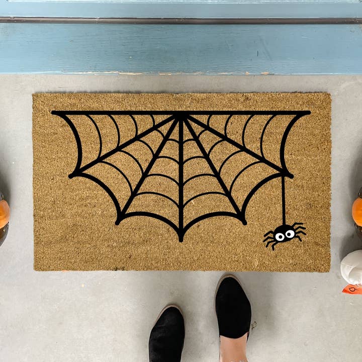 Large Spider Web Halloween Doormat for wholesale by Nickel Designs Doormats