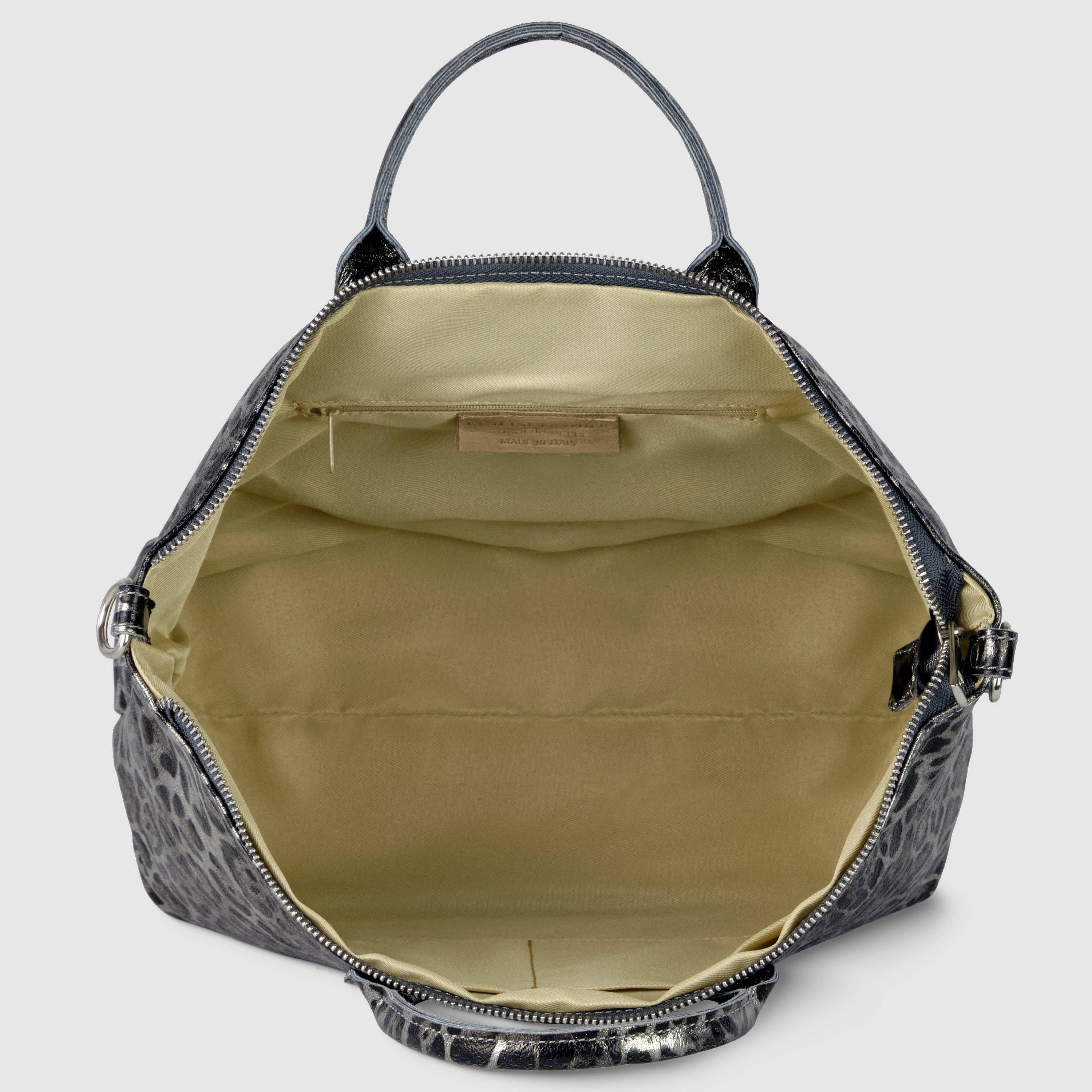TAKEASY - Vendita all'ingrosso Borsa con manico - Donna - Borsa a Mano in Pelle Scamosciata Metallica Leopardata3