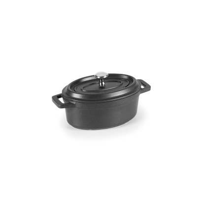 LACOR MENAJE PROFESIONAL S.L. - Wholesale Cooking Pot - Mini Cocotte Oval Casserole With Black Lid0