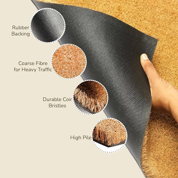 India Wholesale Co - Wholesale Door Mat - Coir Mats Basic Plain - 17X30" Beige2