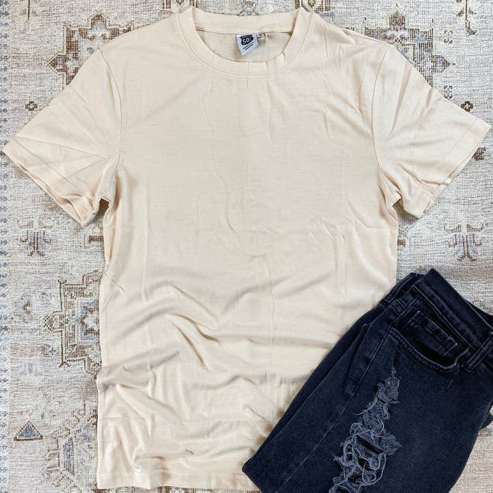 Claremont Cream - Heather Unisex Crew Sublimation Blank Tee for wholesale by Route 50 Blanks