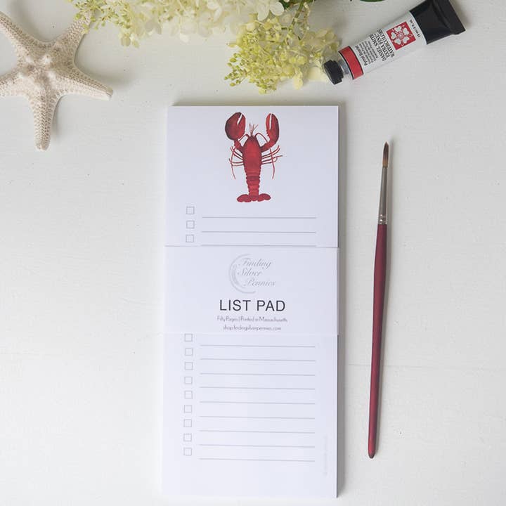 Lobster List Pad for wholesale by Finding Silver Pennies