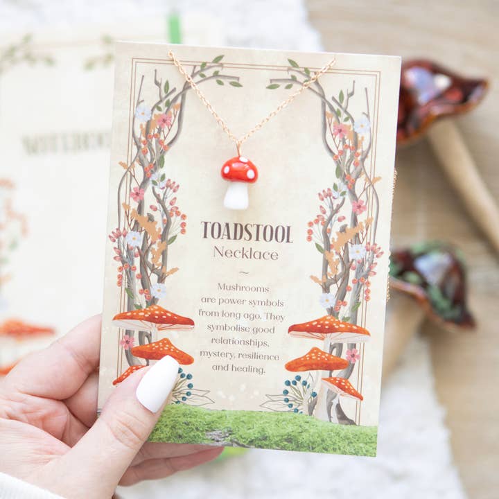 Tarjeta de felicitación con colgante en forma de seta para venta al por mayor de Something Different Wholesale