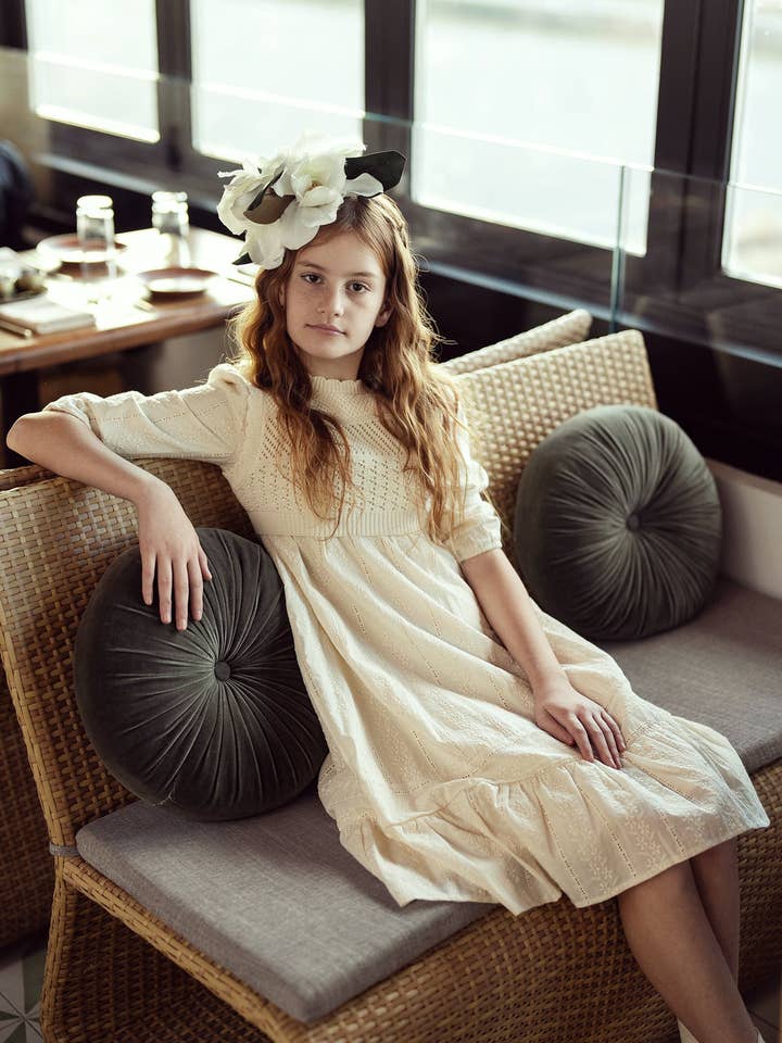 Off White Woven Dress with Vest for wholesale on Faire
