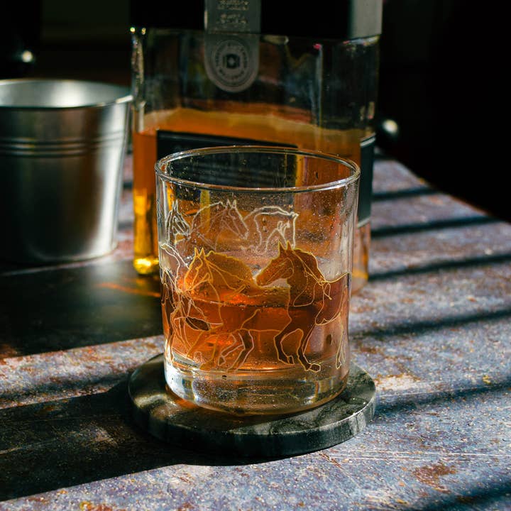 Stallions Line Art Rock Glass – 6pk (cost per glass) for wholesale by CUISIVIN