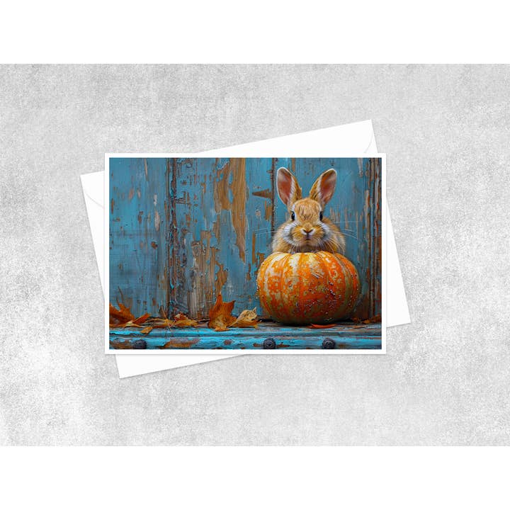 Peek-a-Boo Bunny Blank Card 158RD for wholesale by Salty Alyce