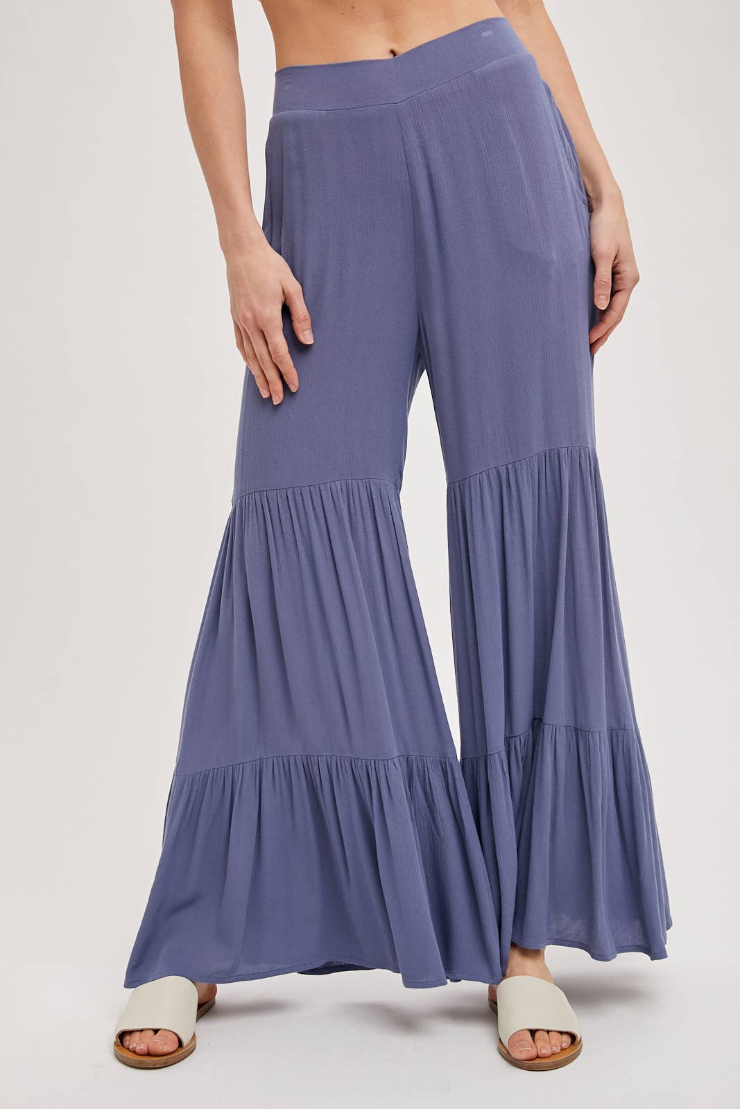 Bluivy - Vente Pantalon – femme - Pantalon ample à volants sans doublure17