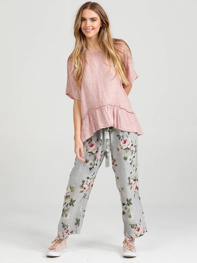 Miss Rose Sister Violet – wholesale Byxor - Dam – Dambyxa Eva i linne med blommönster3