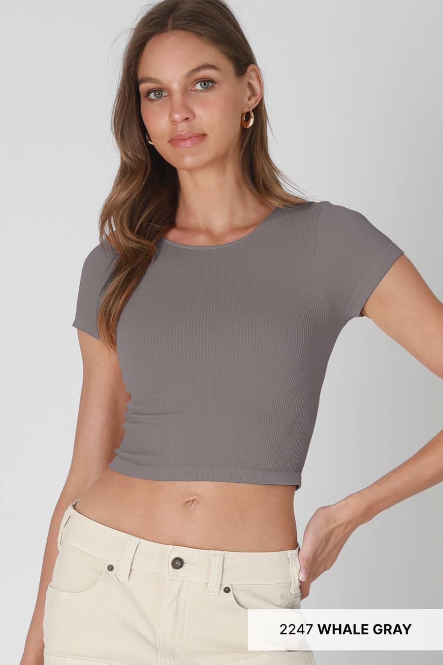 NIKIBIKI - Wholesale Knit Top - Women's - NS8232- Ribbed Baby Tee7