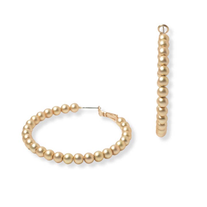 SOPHIA WHOLESALE - Vendita all'ingrosso Orecchini a cerchio - Orecchino a cerchio rotondo da 4 mm con perline a sfera da 50 mm1