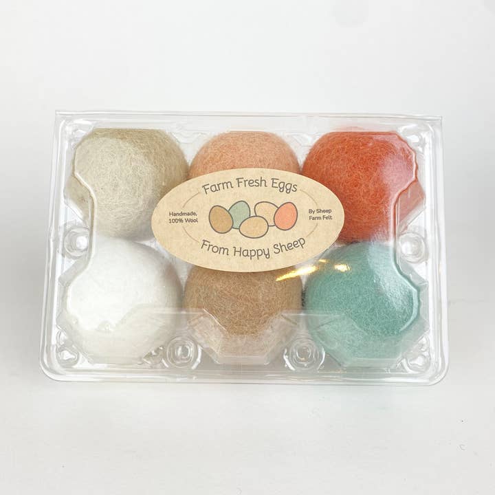 Felt eggs- Farm Fresh Collection for wholesale by Sheep Farm Felt