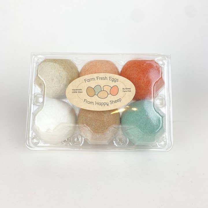 Felt eggs- Farm Fresh Collection for wholesale by Sheep Farm Felt