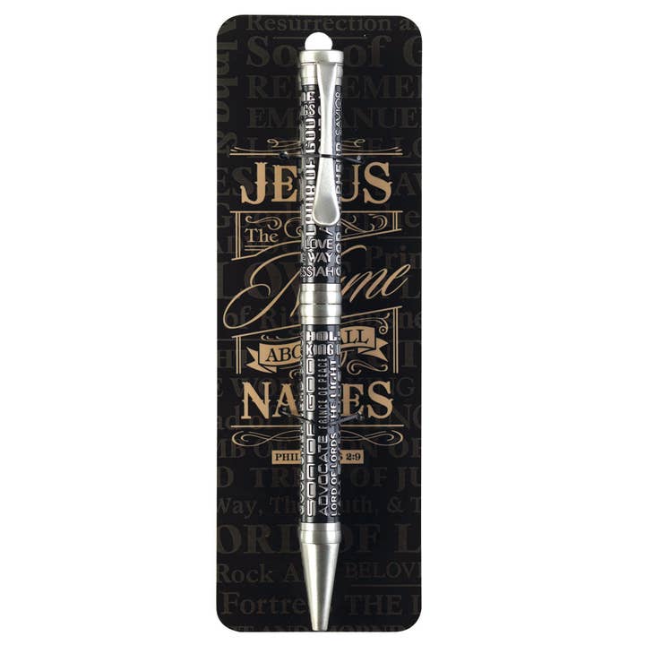 Pen Names Of Jesus Silver Black for wholesale by Dicksons