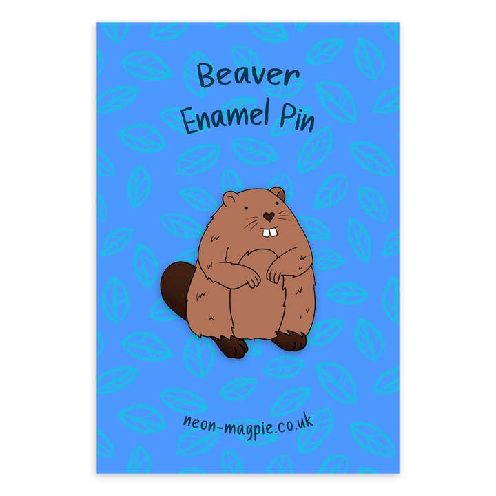 Beaver Enamel Pin for wholesale by Neon Magpie