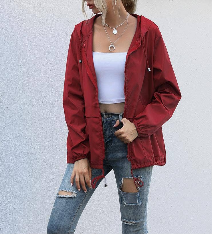 Rosa Clothing - Wholesale Jacket - Women's - Zip waterproof raincoat lightweight hoodie jacket9