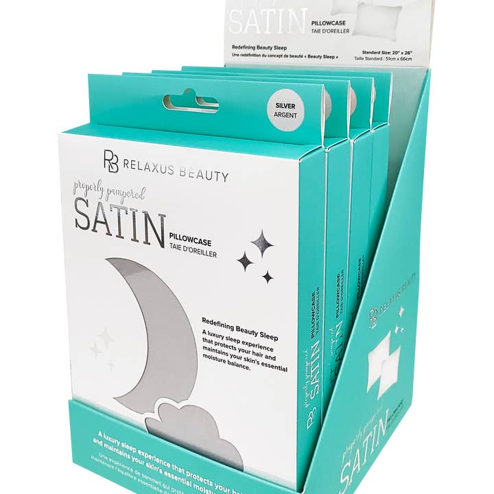 Relaxus Products - Wholesale Bedding Pillowcase/Sham - Properly Pampered Satin Pillow Case (1-Pack) - Display Of 62