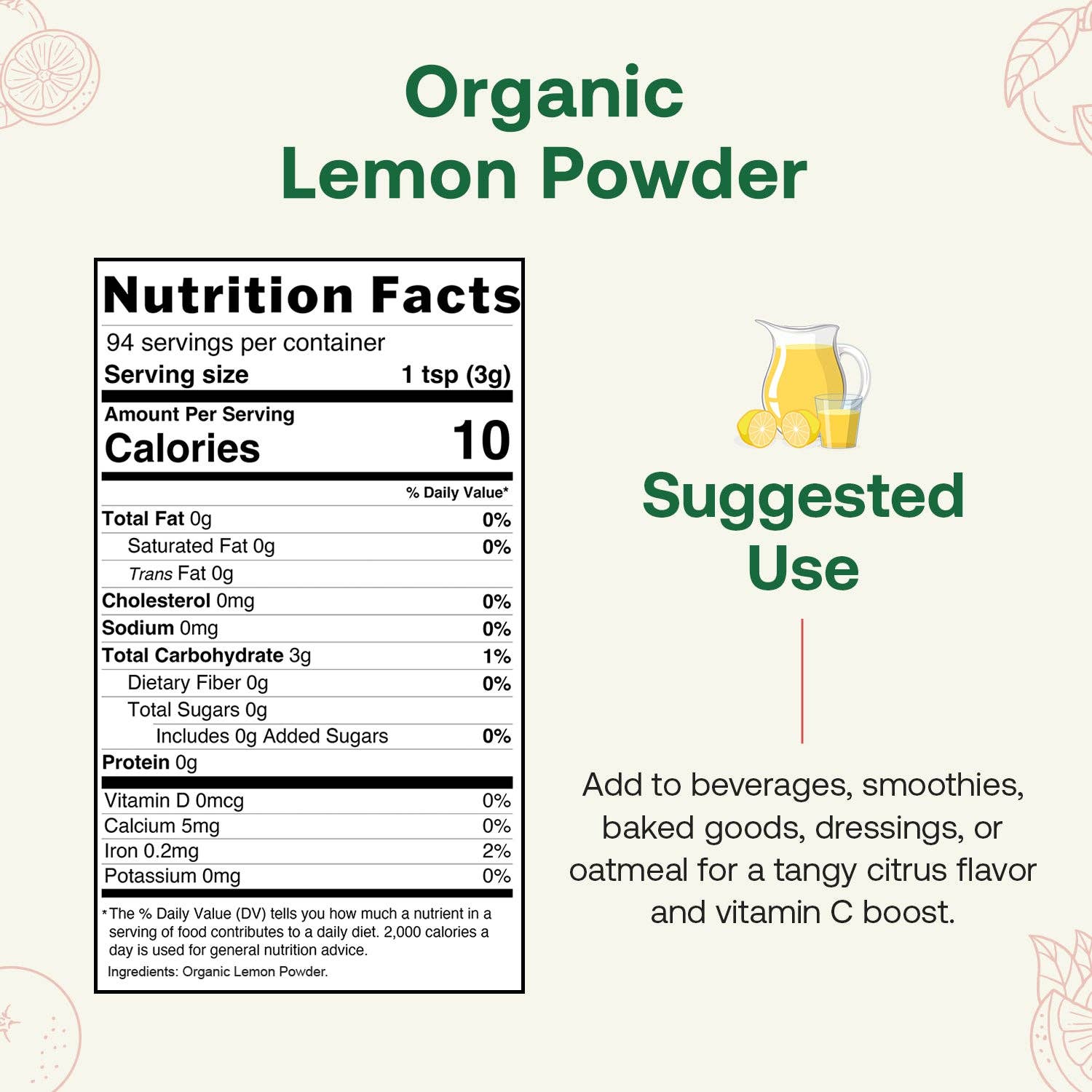 Quay Naturals - Wholesale Dried Spice Mix - Organic Lemon Juice Powder1