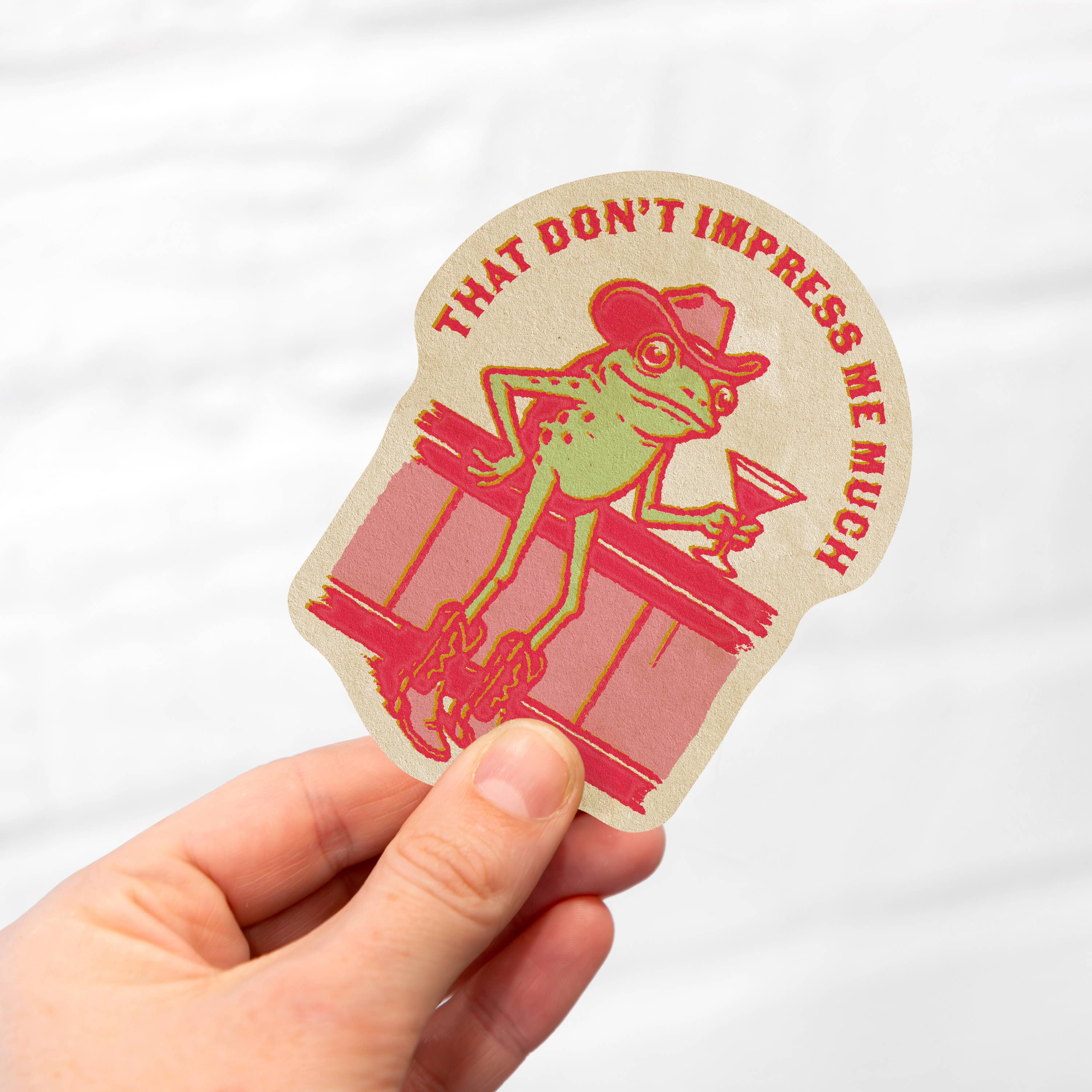 Cluster Funk Studio - Wholesale Sticker - That Don't Impress Me Much Frog Cowgirl Sticker1