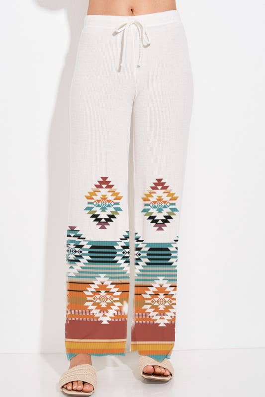 MintChoco - Wholesale Lounge Set - Women's - Aztec print rib loungewear set p6