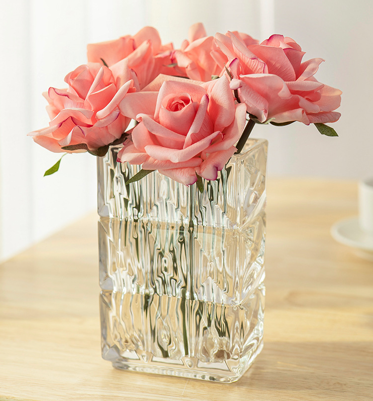 Sweet Home Deco – wholesale Konstgjorda blommor – 10-tums rosbukett med verklighetstrogna rosor, blommande vårros, 5 stjälkar6