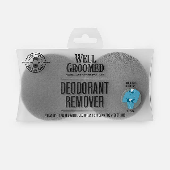 Well Groomed Deodorant Remover Sponges - Two Pack for wholesale by Bath Accessories Company