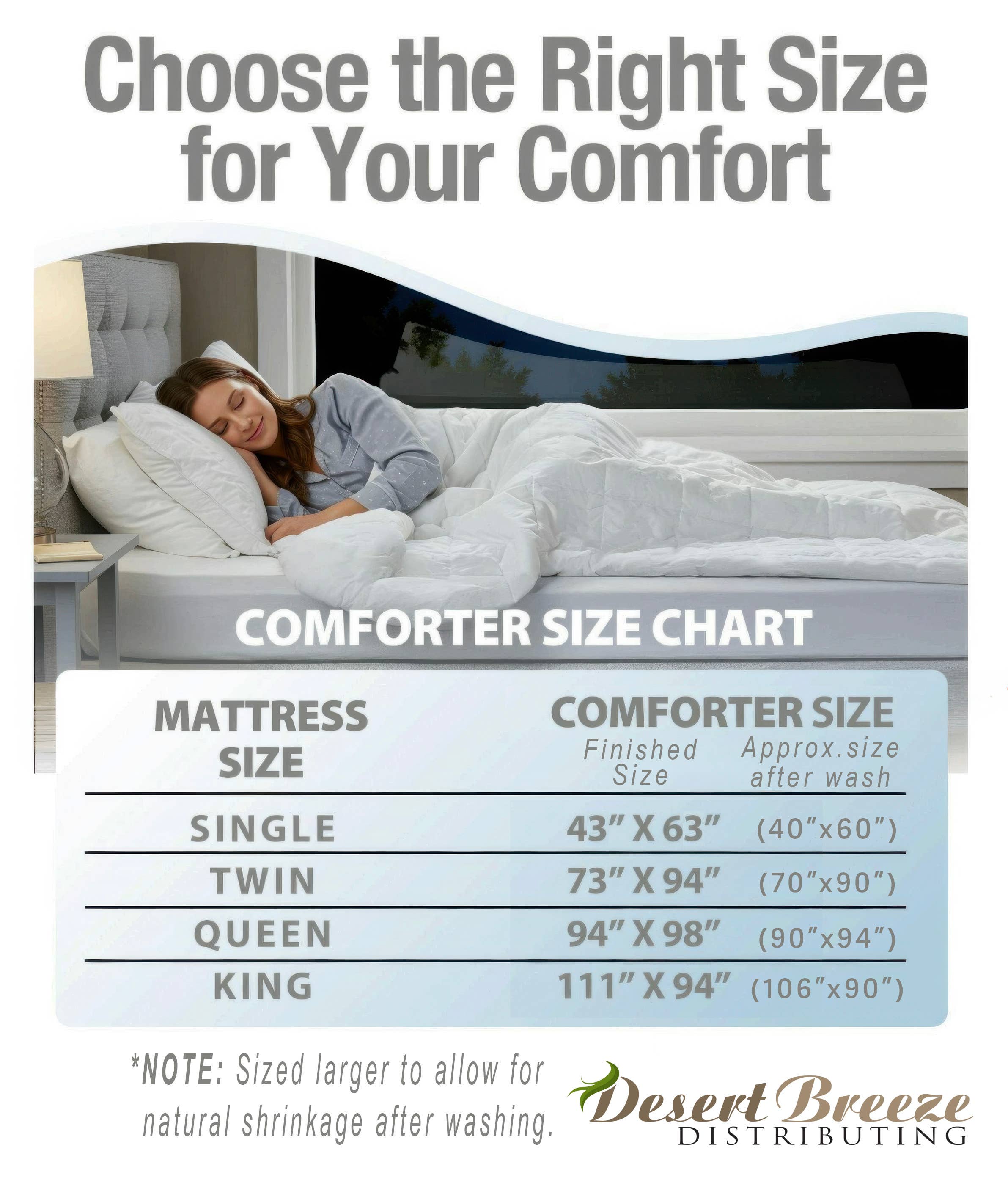 Desert Breeze Distributing - Wholesale Down Comforter - Bamboo Cooling Comforter, Lightweight and Cooling Duvet Insert5