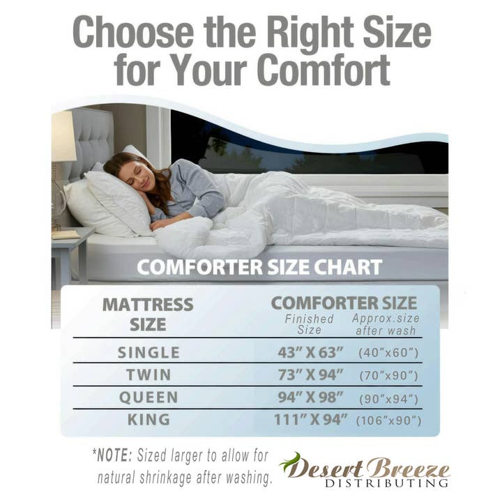 Desert Breeze Distributing - Wholesale Down Comforter - Bamboo Cooling Comforter, Lightweight and Cooling Duvet Insert5